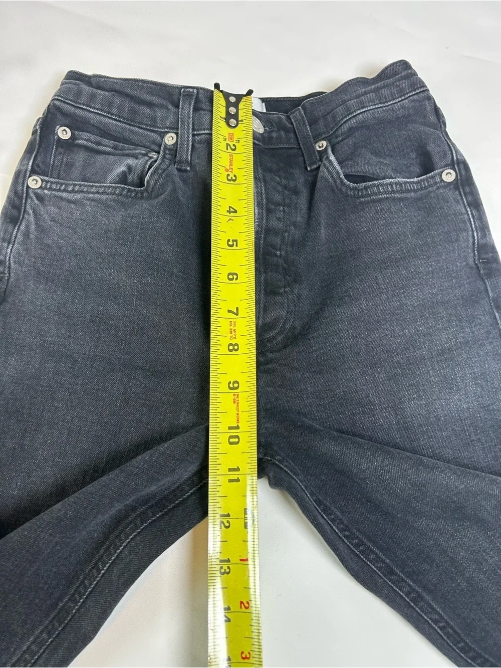 AGOLDE Riley bottom fly Black Straight-Leg Jeans women’s 25 high rise premium